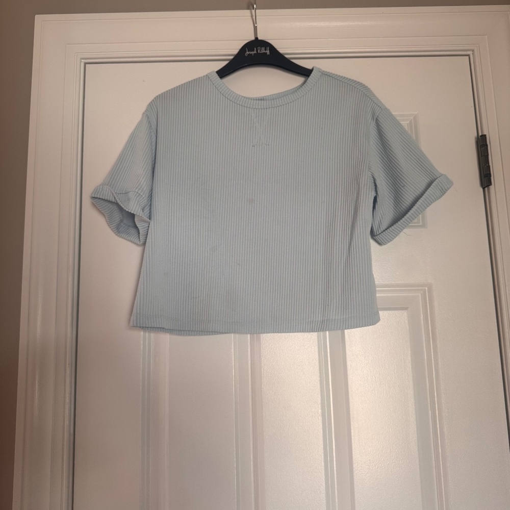 Blue ribbed baggy tee